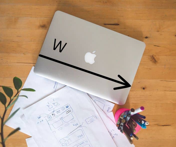 how to measure width of a laptop